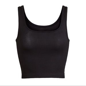 Skims cotton rib knit tank size large black